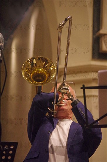 Mark Bassey, Josephine Davies Mark Bassey Sextet, St Andrews Church, Hove, East Sussex, 14 Oct 2022. Creator: Brian O'Connor.