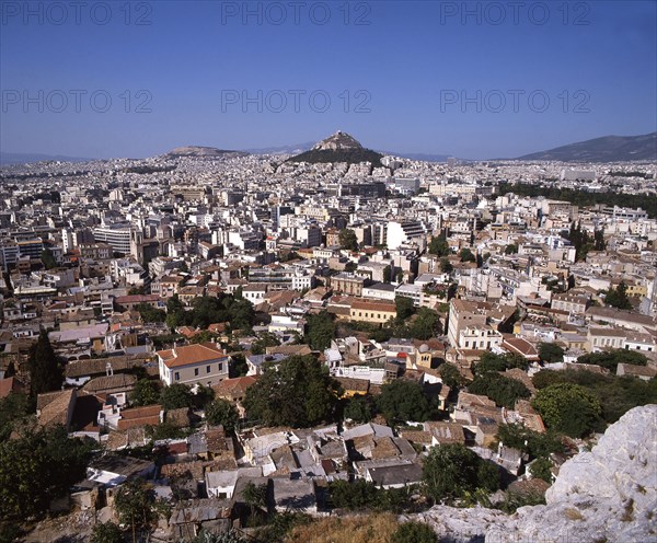 Athens and Mt Likavittos, Greece, 2018. Creator: Ethel Davies.