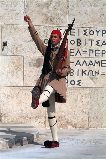 Parliament and Changing of the Guard, Athens, Greece, 2003. Creator: Ethel Davies.