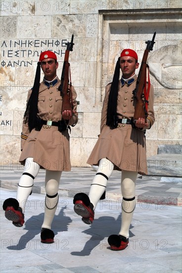 Parliament and Changing of the Guard, Athens, Greece, 2003. Creator: Ethel Davies.