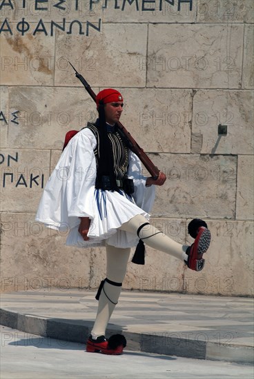 Parliament and Changing of the Guard, Athens, Greece, 2003. Creator: Ethel Davies.