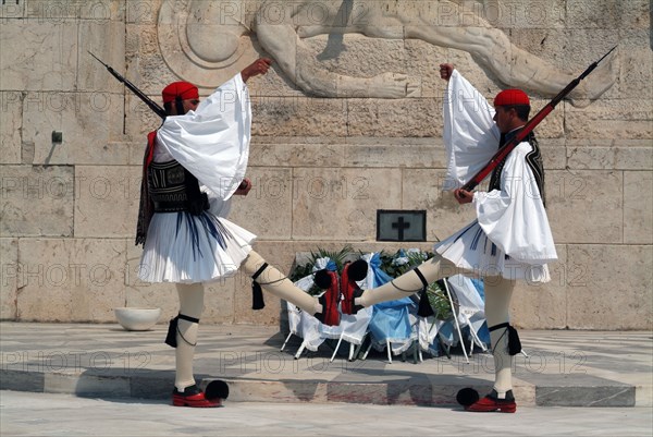 Parliament and Changing of the Guard, Athens, Greece, 2003. Creator: Ethel Davies.