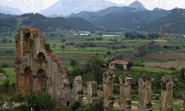 Aspendos Aqueduct, Turkey, 2019. Creator: Ethel Davies.