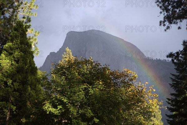 Half Dome and rainbow, Yosemite, California, USA, 2022. Creator: Ethel Davies.