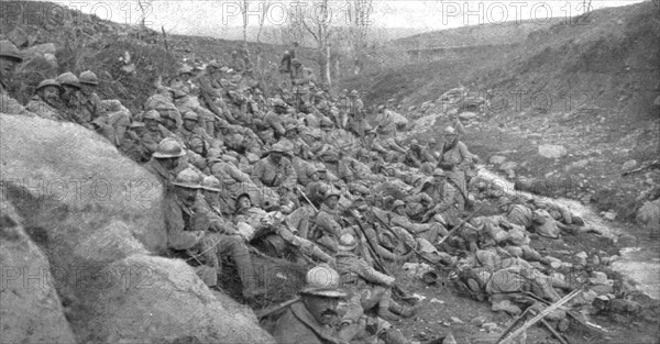 'La campagne d'hiver en Orient; Le lendemain 19: le 8 colonial, un quart d'heure avant..., 1917. Creator: Unknown.