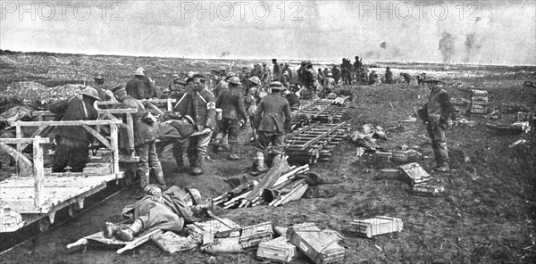 'Sur le front occidental: la prise de la Crete de Vimy; A l'arriere: le rassemblement des..., 1917. Creator: Unknown.