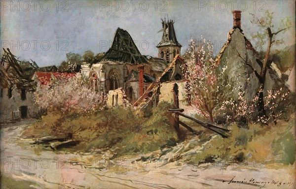'Dans le village de Craonnelle', 1917. Creator: Francois Flameng.