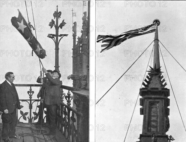 'En L'Honneur de L'Amerique; A Londres, le 20 avril 1917: pour la premiere fois, par un grand...1917 Creator: Unknown.