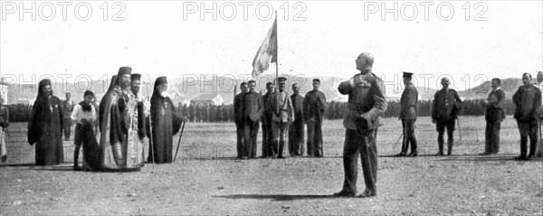 'Les Evenements de Grece; La presentation de serment au roi Alexandre, sur le Champ..., 1917. Creator: Unknown.