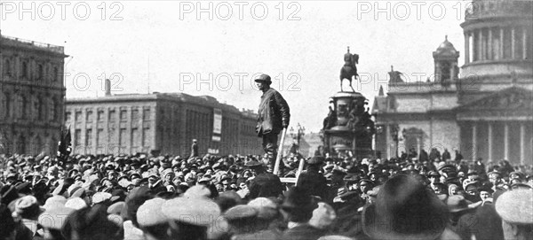 'Les Soubresauts de la Russie; La propagande pacifiste payee par l'Allemagne: le 1st mai 1917. Creator: Bulla.