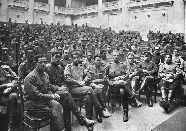 'Les Soubresauts de la Russie; Au palais de Tauride: une séance du Congres des delegues..., 1917. Creator: Unknown.