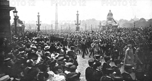 Independence Day In Paris; A battalion of the 16th American regiment..., 1917 Creator: Unknown.