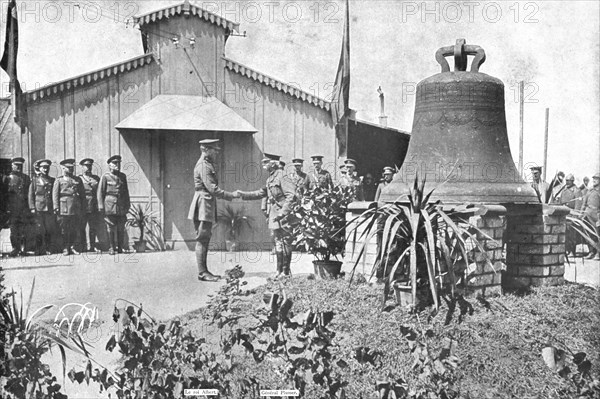 Belgian Bell Recovered; The victors of Messines were commanded..., 1917. Creator: Unknown.