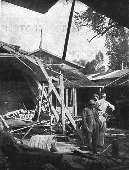 Bombardment of Vadelaincourt Hospital; The barracks were bombed on August 20,... 1917. Creator: Unknown.