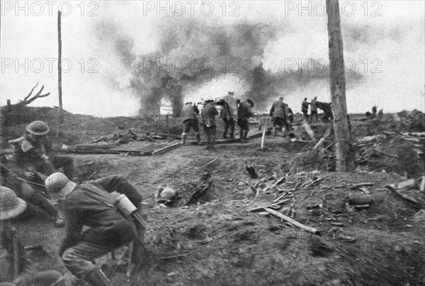 The British Push Into Flanders; Along the road to Menin: on the battlefield..., 1917. Creator: Unknown.