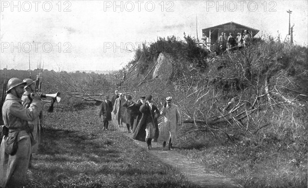 President of the Portuguese Republic on the front; Traveling through liberated region..., 1917. Creator: Unknown.