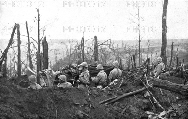 The Battle of La Malmaison; Our soldiers on German positions known as the "Balcony"', 1917 Creator: Unknown.