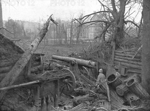 The Battle of La Malmaison; A German 150 gun in the park of the Castle of Pinon..., 1917 Creator: Unknown.