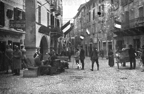 Inter-allied Support; The men get acquainted with their new temporary quarters, 1917. Creator: Pelanda.