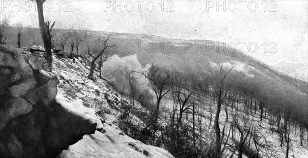 French success on the Italian front; December 29, 1917, during artillery preparation..., 1917. Creator: Unknown.