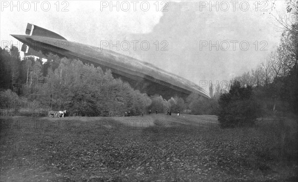 German Air Disaster; The navy zeppelin "L-49", after its forced landing..., 1917. Creator: Unknown.