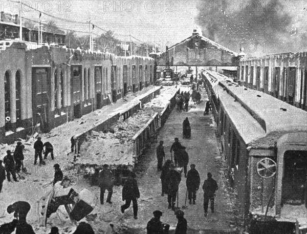 In Canada: The Halifax Explosion;  North Street Station, where the victims were numerous, 1917. Creator: Unknown.