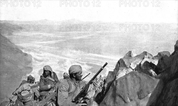 Distant Fronts, In Hejaz; Operations of the Arabian army: an observation post..., 1917. Creator: Unknown.