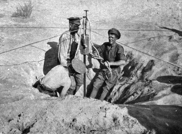Distant Fronts, In Palestine; Drilling a Well, 1917. Creator: Unknown.