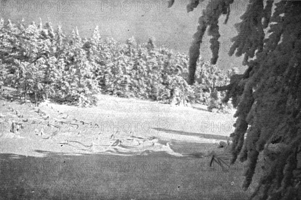 The Last German Roads; Snow in Alsace. At Schnepfenried a network of half-buried..., 1917. Creator: Unknown.