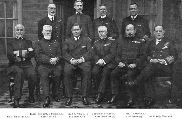 Inter-allied Solidarity; The Inter-Allied Naval Council, meeting for the first time.., 1918. Creator: Unknown.
