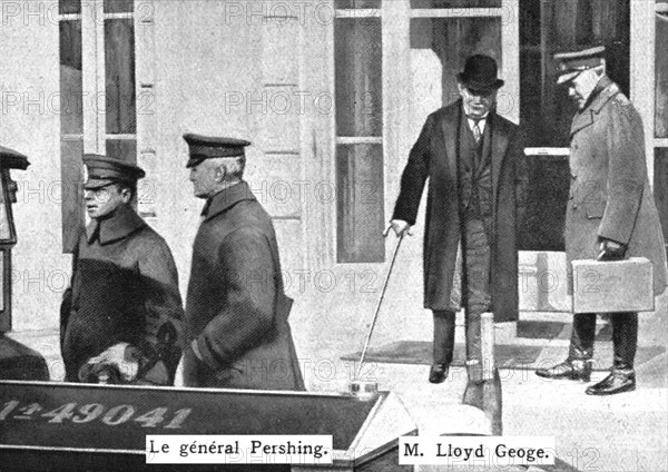 Inter-allied Solidarity; General Pershing and Mr. Lloyd George. The first meeting..., 1918 Creator: Unknown.