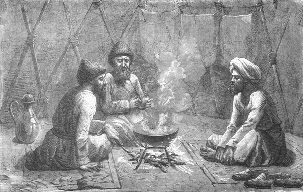 ''Interior of a Turcoman Tent; Notes on Western Turkistan', 1875. Creator: Unknown.