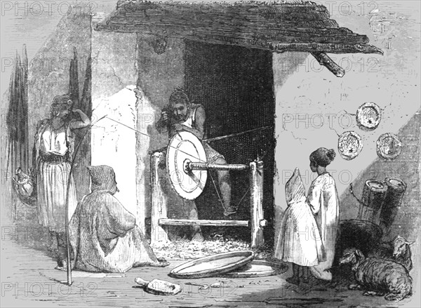 'Kabyle Turner at his Wheel; The Natives of Algeria, the Kabyle, the Arab, the Moor, and..., 1875. Creator: Unknown.