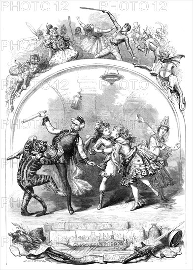 The Pantomime at Drury Lane: "Whittington and his Cat", 1876. Creator: David Henry Friston.
