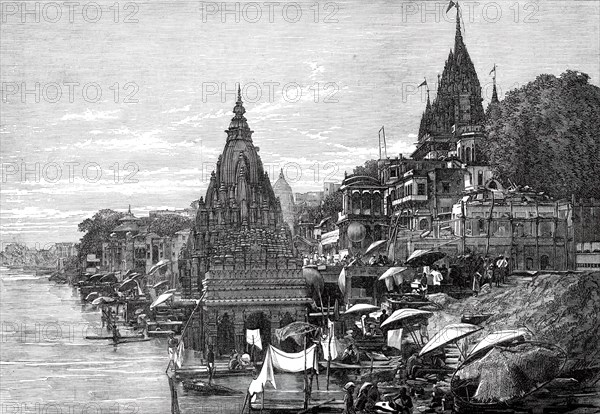 Ghaut at Benares, 1876. Creator: Unknown.