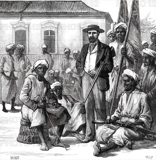 Lieutenant Cameron and some of his African followers, 1876. Creator: W. J. P..