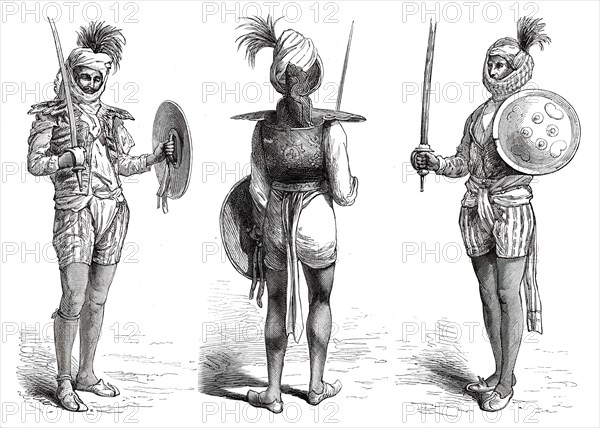 Sivadass, Naga of Niwayi, Jeypore; Naga of Jeypore; Sookadev Shekawatty, Oudeypore, 1876. Creator: Unknown.
