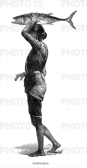 Costumes of Western India, fishwoman, 1876. Creator: Unknown.