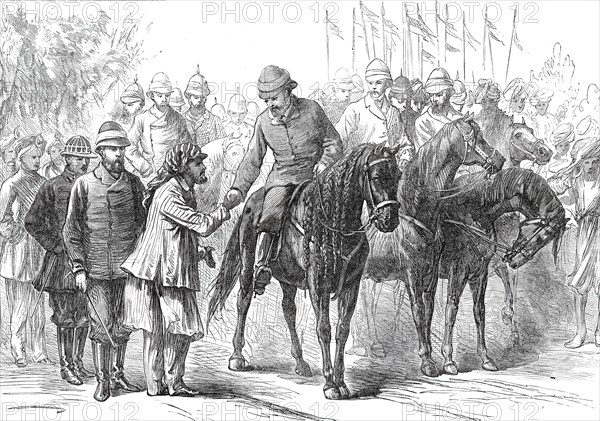 The Prince of Wales in the Terai: Meeting with Sir Jung Bahadoor...1876. Creator: Unknown.