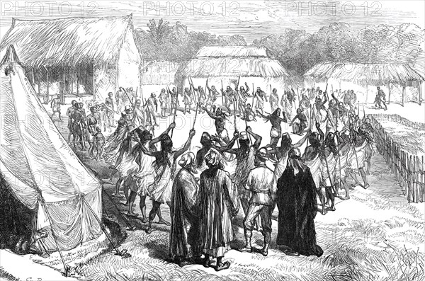 Lieutenant Cameron's Travels in Central Africa: Dance of Pagazi at Kiwakasongo...1876. Creator: Unknown.