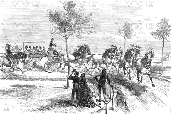The Prince of Wales at Seville: Driving a Spanish "Turn-Out"...1876. Creator: L.B..