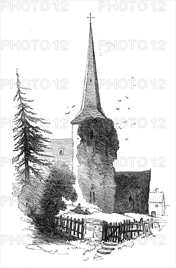 Leaves from a Sketch-Book - Bits of Kent: Eynsford Church, 1876. Creator: Unknown.