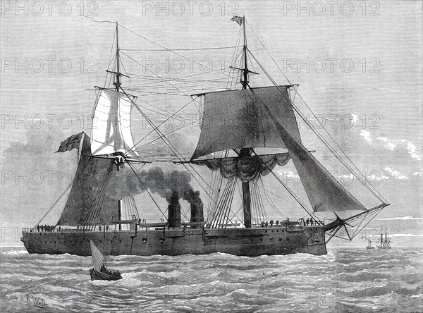 Our Ironclad Fleet: H.M.S. Temeraire, launched at Chatham on Tuesday last, 1876. Creator: JR Wells.