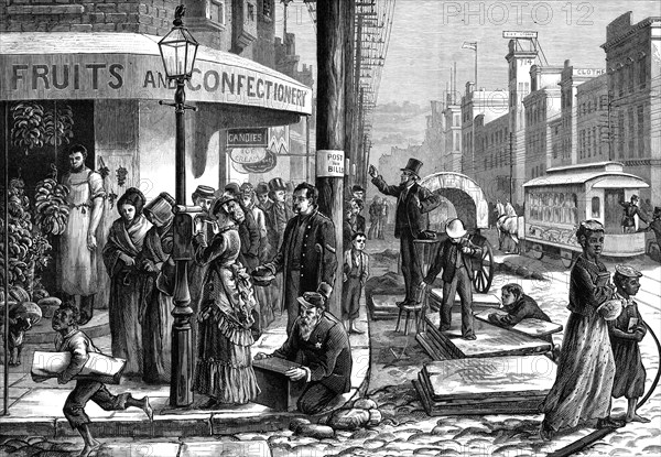 The American Centennial Exhibition: one of the Principal Streets in Philadelphia, 1876. Creator: Unknown.