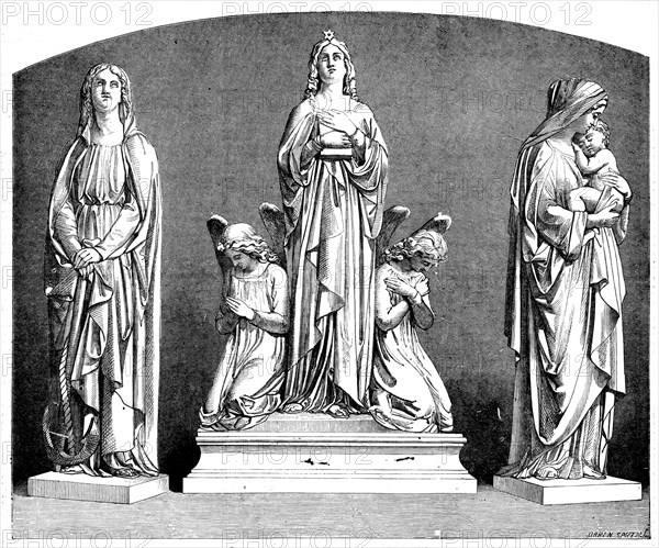 Faith, Hope and Charity - sculpted by J. Thomas, 1858. Creator: Harvey Orrin Smith.