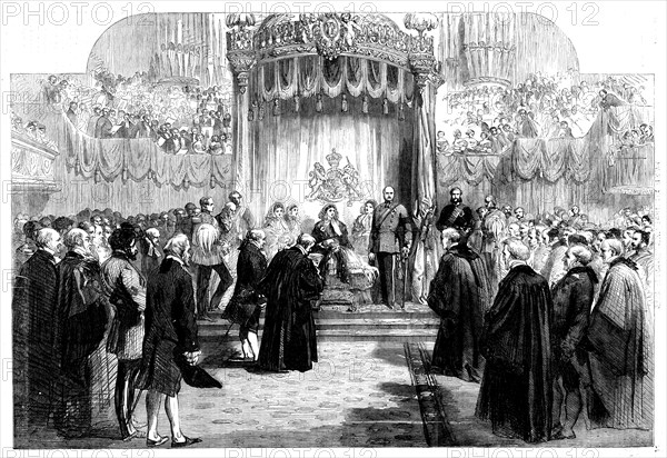 The Queen's Visit to Birmingham - Reading of the Birmingham Corporation Address to Her..., 1858. Creator: Unknown.