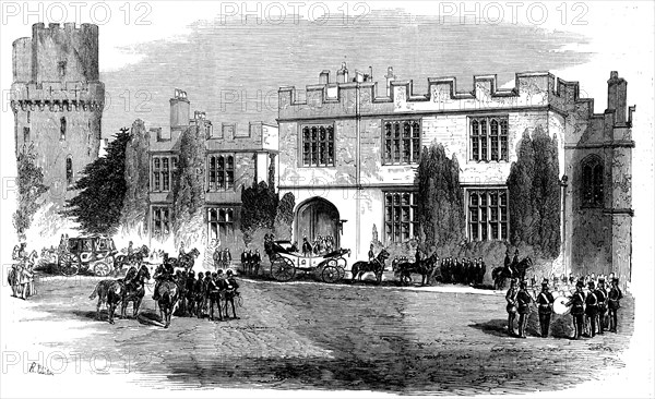 The Queen's Visit to Birmingham - the Departure from Warwick Castle, 1858. Creator: Unknown.