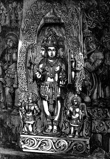 Indian Deities - Trimurti; the Hindoo Triad or Trinity, 1858.  Creator: Harvey Orrin Smith.