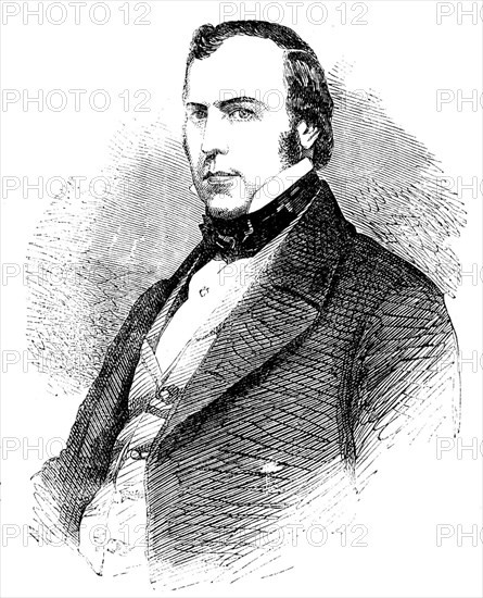 Mr. John Thwaites, Chairman of the Metropolitan Board of Works - from a photograph by Cox, 1858. Creator: Unknown.