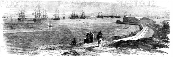 Cherbourg Roads: Mooring-ground for Men-of-War, 1858. Creator: Unknown.